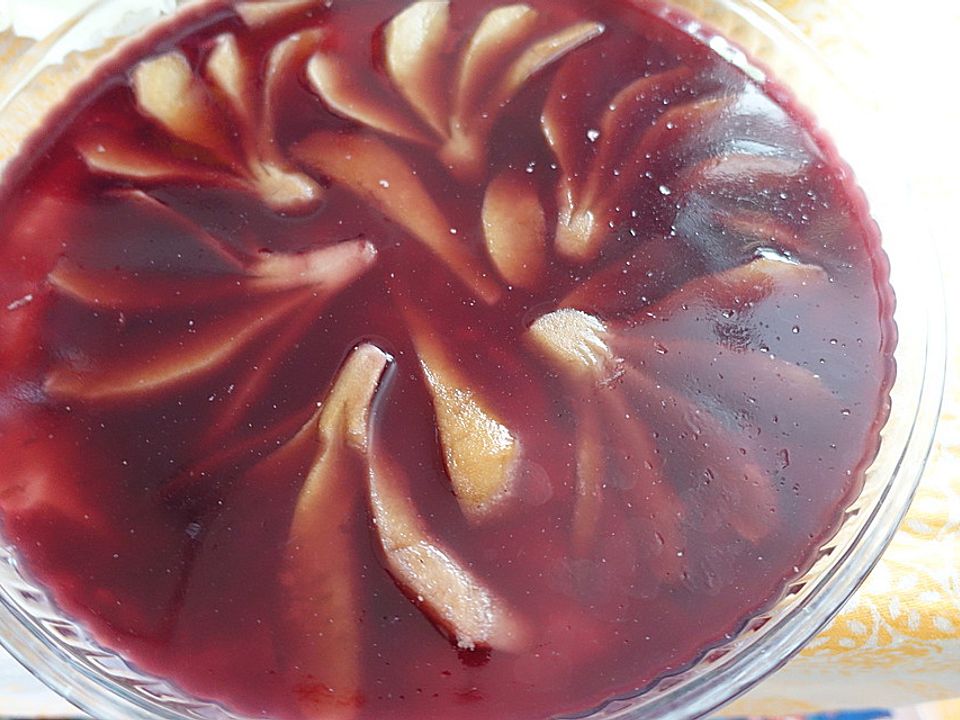 Zimtcreme mit gelierten Glühweinbirnen von hefide| Chefkoch