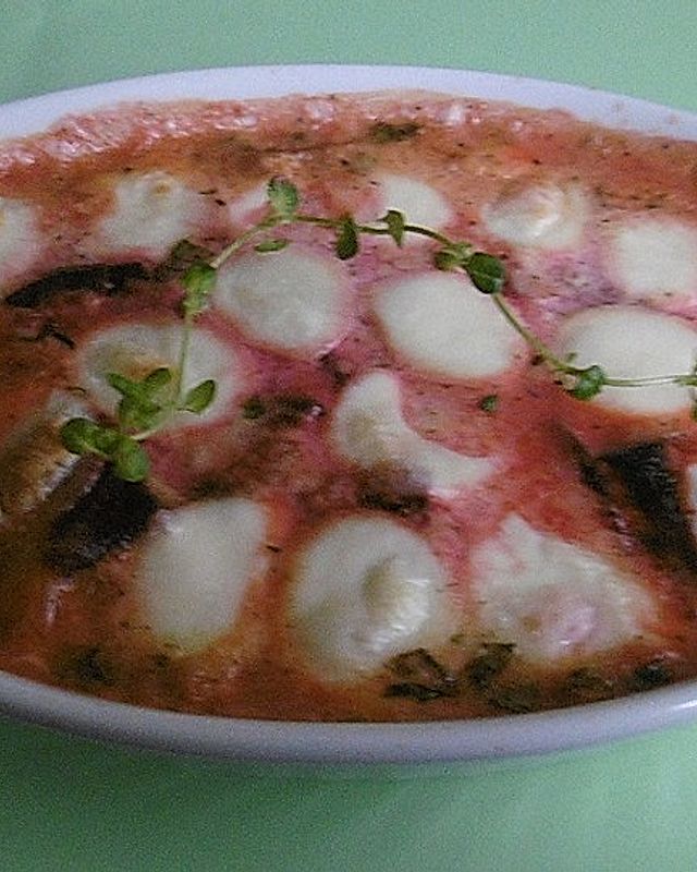 Rote Bete-Pfanne mit Mozzarella