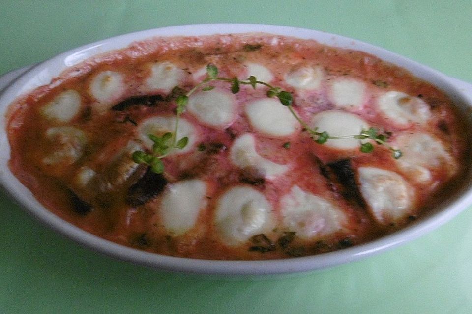 Rote Bete-Pfanne mit Mozzarella