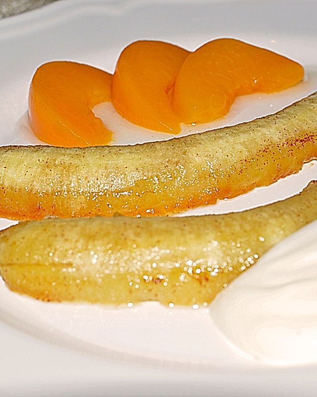 Überbackene Bananen in Crème fraîche Sauce