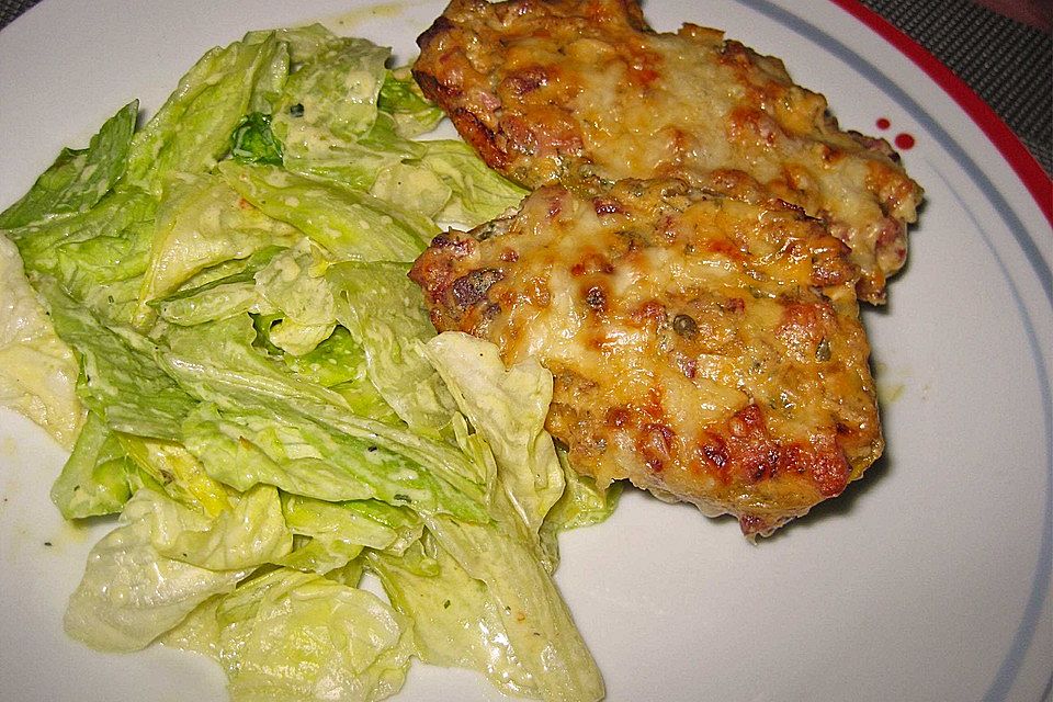 Ofenkartoffeln mit Schinken-Sauerrahm-Topping