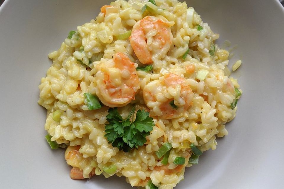 Risotto milanese mit Crevetten