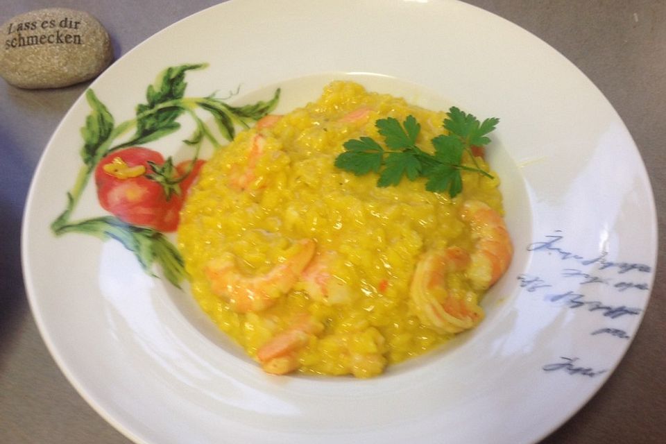 Risotto milanese mit Crevetten