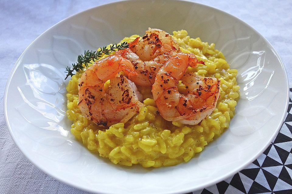 Risotto milanese mit Crevetten