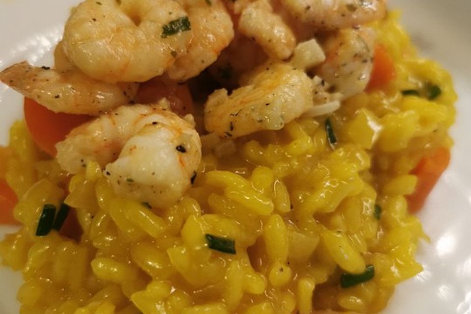 Risotto milanese mit Crevetten