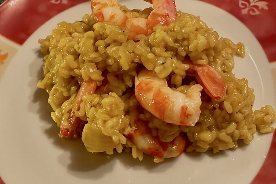 Risotto milanese mit Crevetten