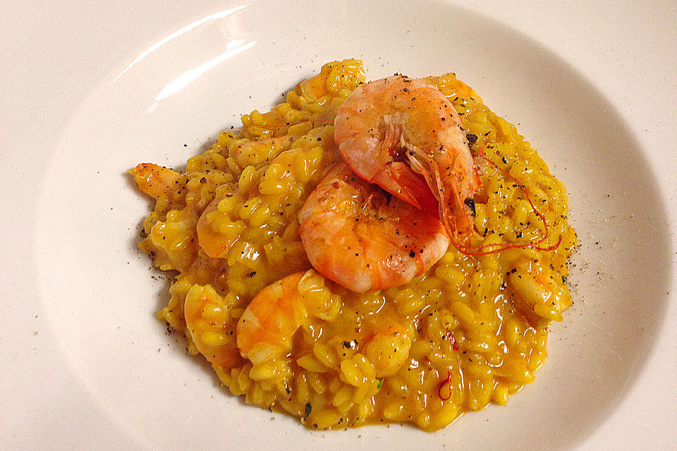 Risotto milanese mit Crevetten