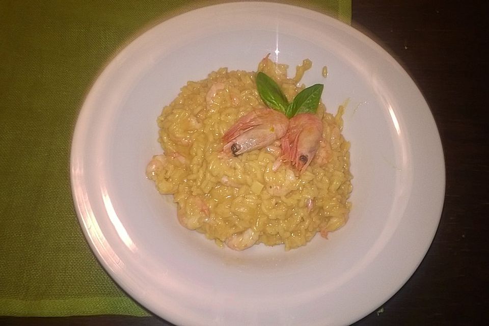 Risotto milanese mit Crevetten