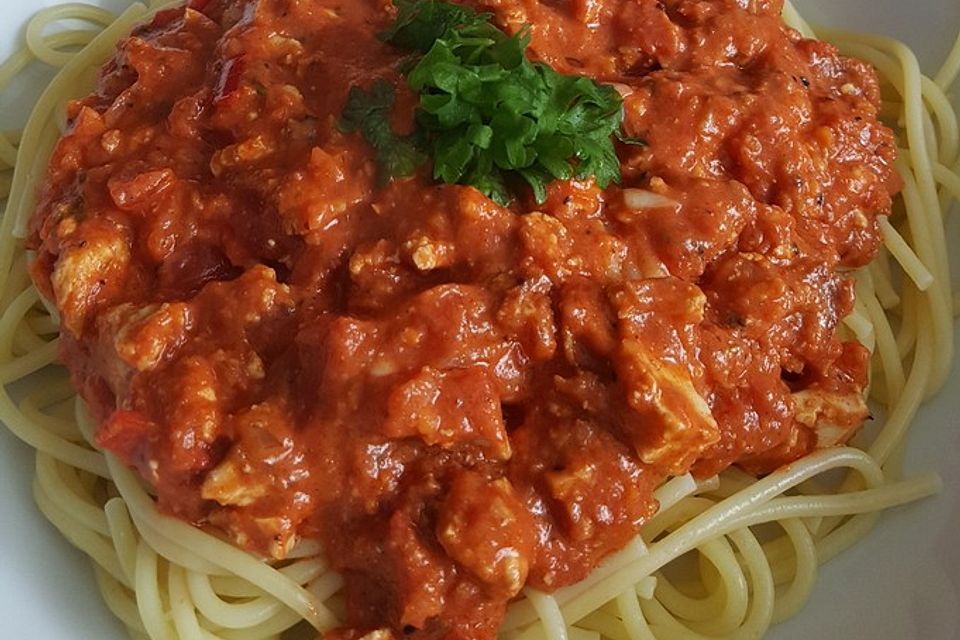 Vegetarische Bolognese mit Tofu