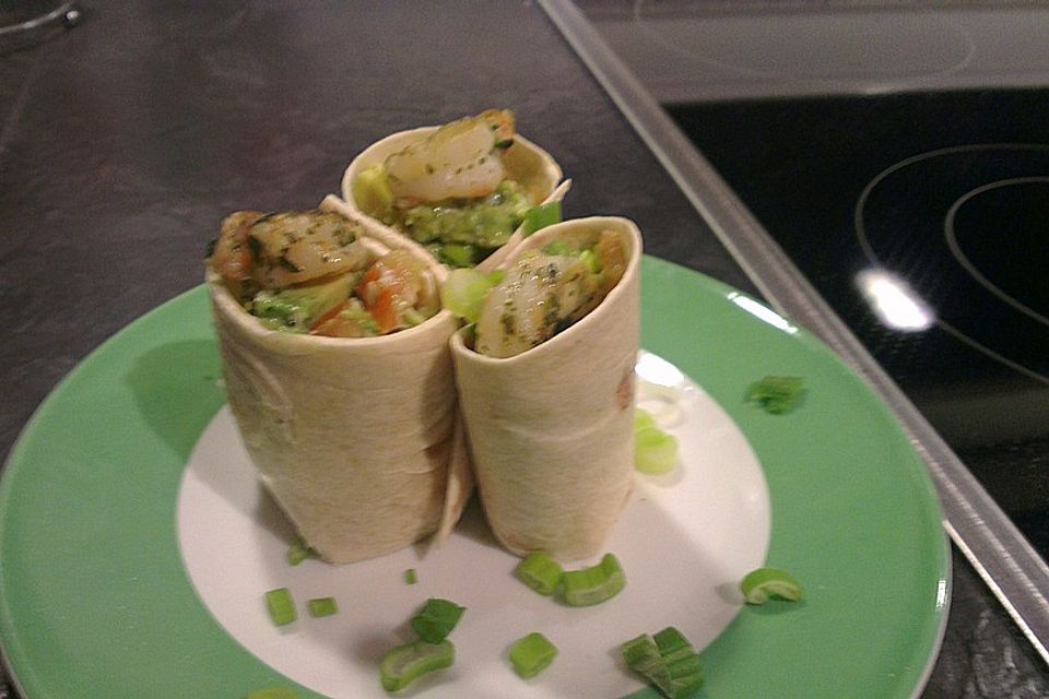 Avocado-Garnelen Wraps