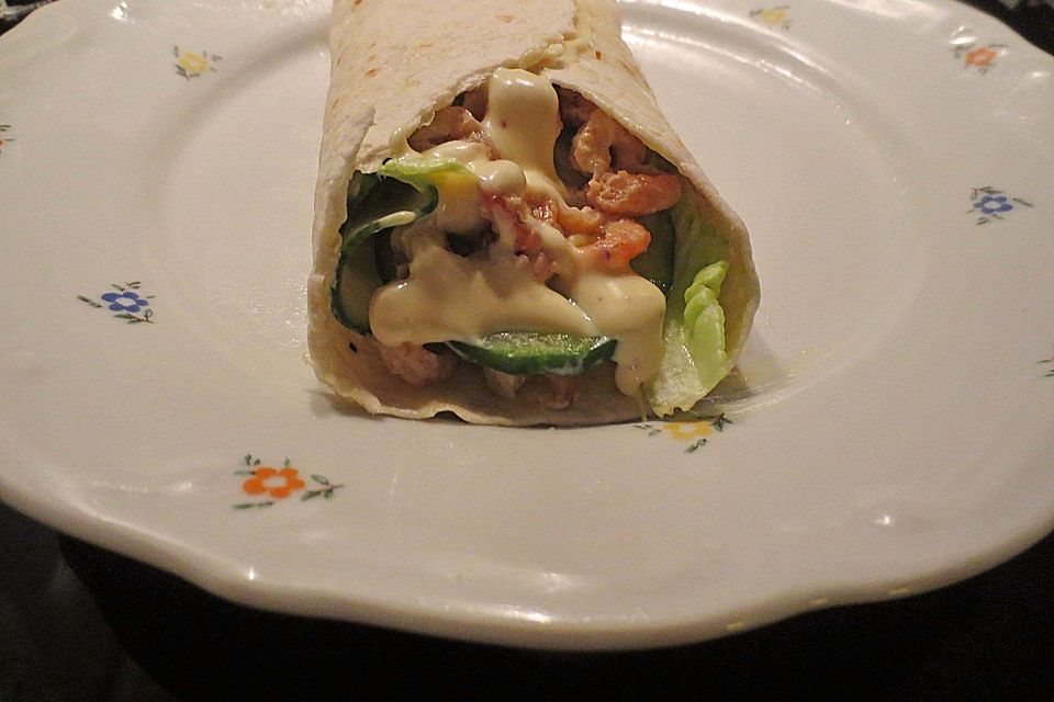 Avocado-Garnelen Wraps