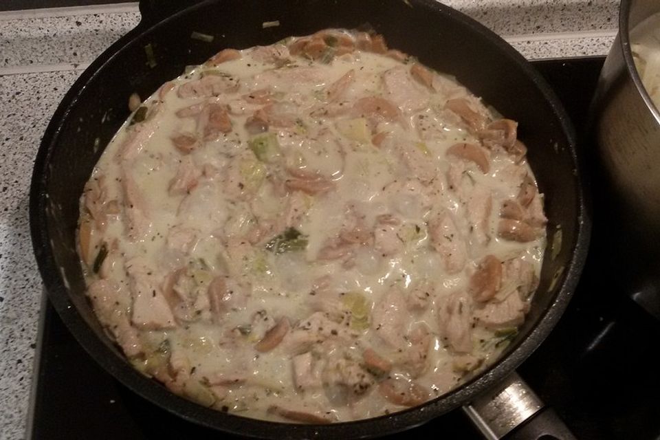 Champignon-Lauch-Pfanne mit Pute