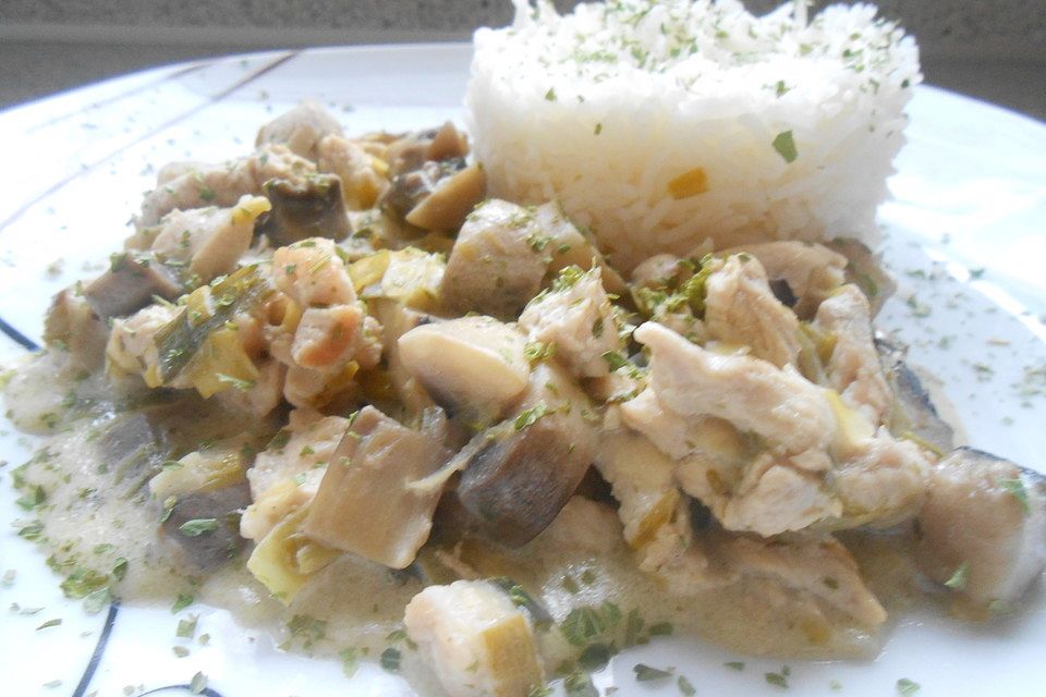 Champignon-Lauch-Pfanne mit Pute