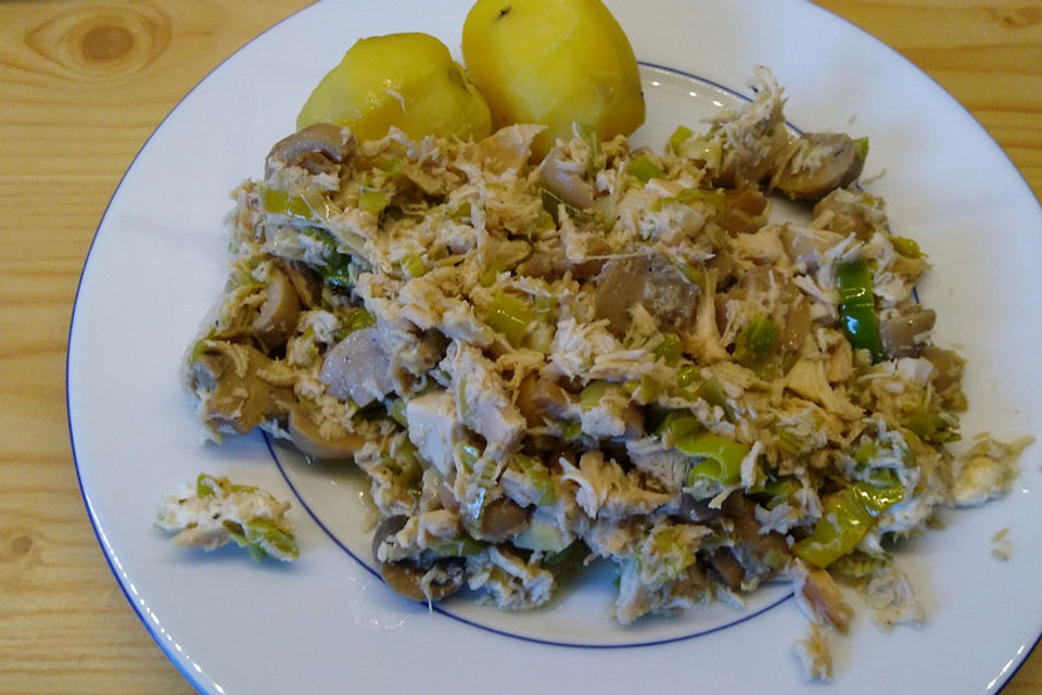 Champignon-Lauch-Pfanne mit Pute