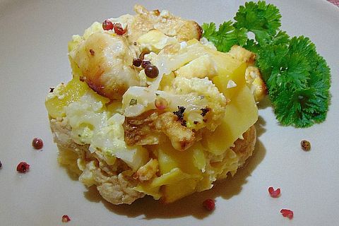 Chinakohl-Kartoffel-Auflauf mit Feta und Olivenöl