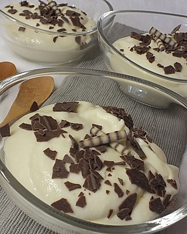 Pudding mit weißer Schokolade