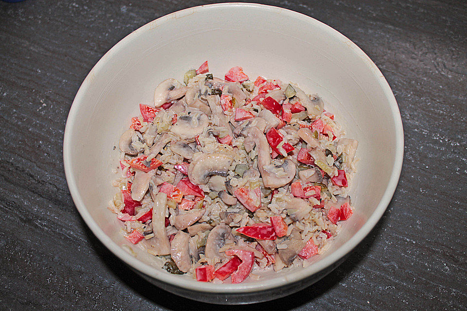 Reis-Champignon-Salat