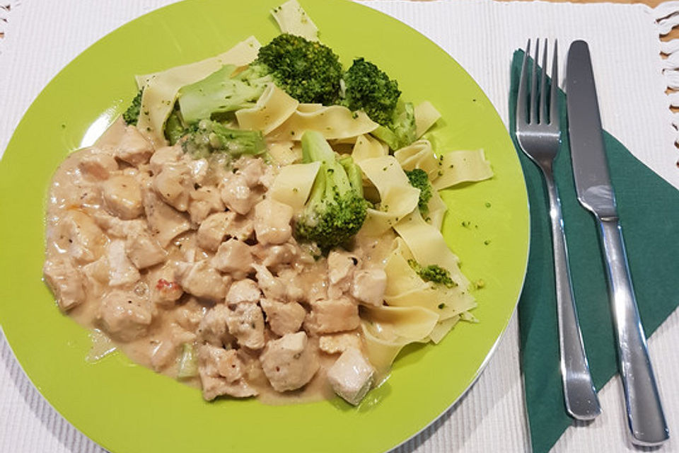 Anjas Tagliatelle mit Putenbrust und Brokkoli