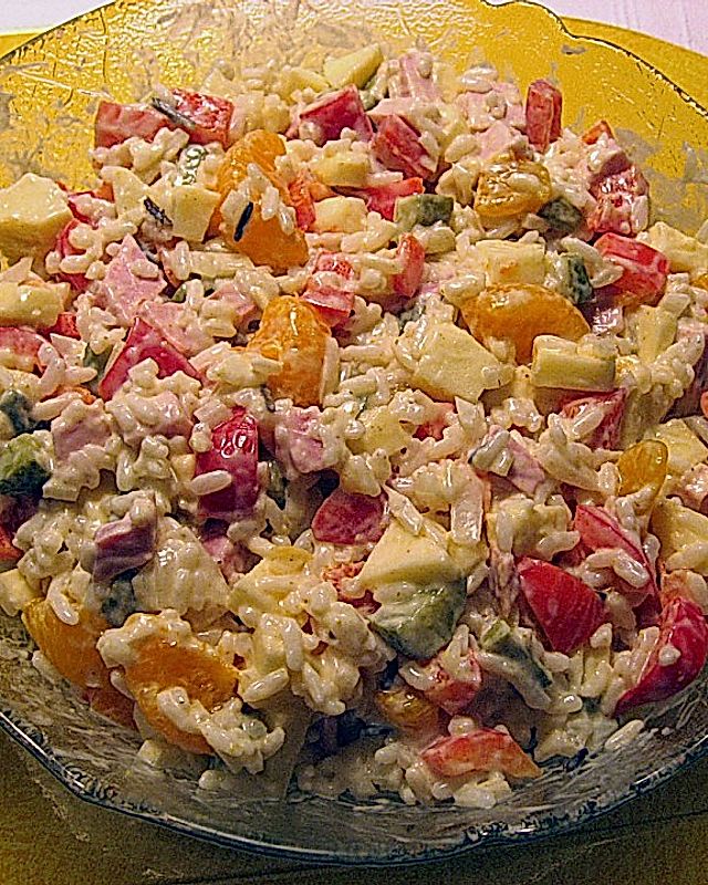 Bunter Curry - Reis - Salat