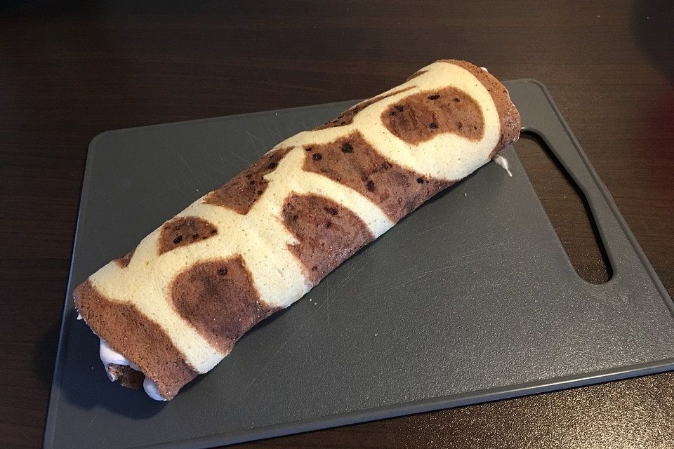 Giraffen-Biskuit-Roulade