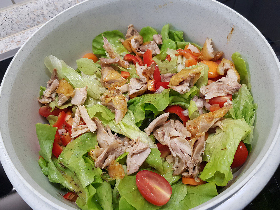 Hähnchenbrustfilet mit Honig auf grünem Salat von josyhi| Chefkoch