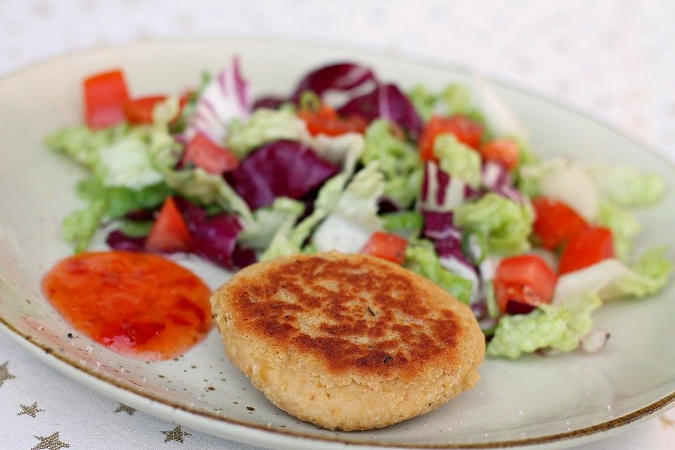 krümeltigers Polenta-Kichererbsen-Bratlinge