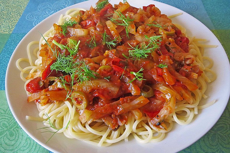 Spaghetti mit Fenchel und Tomaten