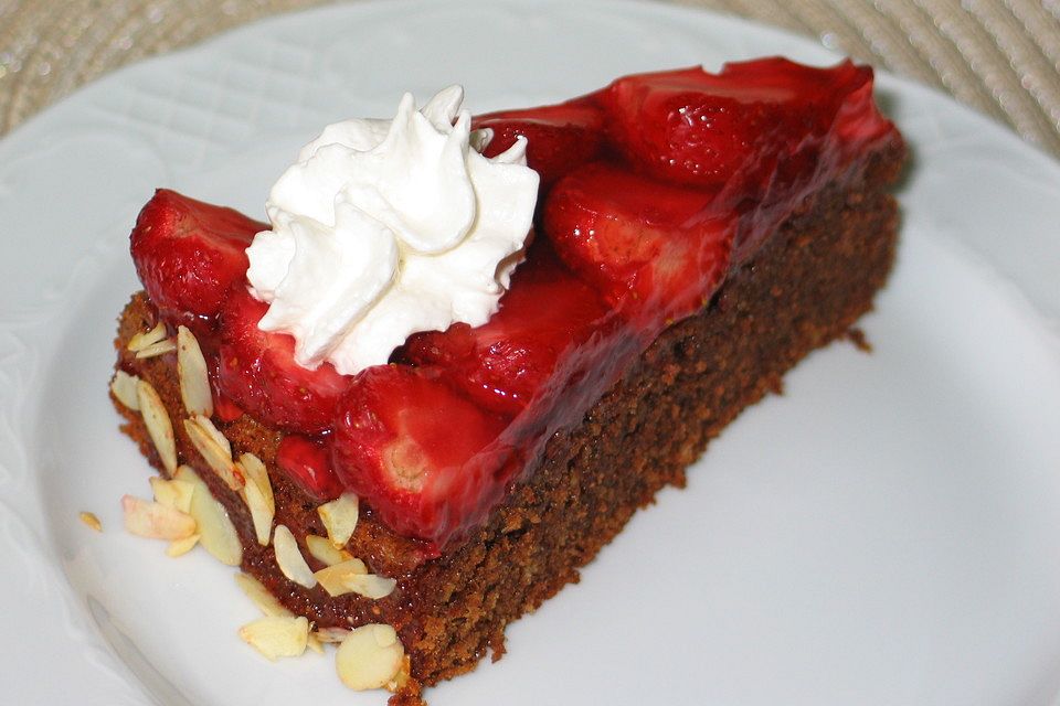 Obsttorte mit Mandel - Schokoboden