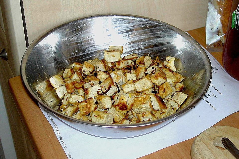 Tofu - Lauch - Champignon - Pfanne