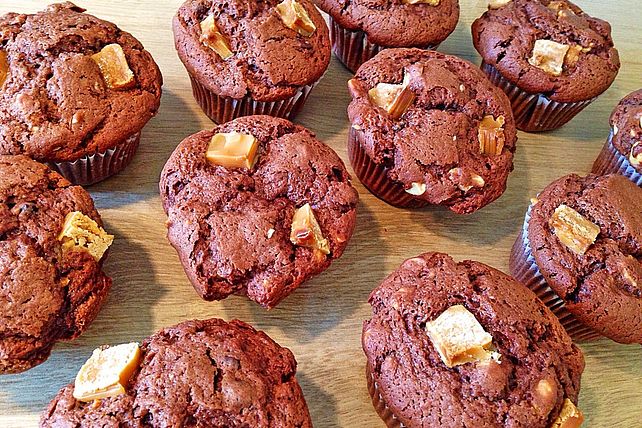 Schoko-Erdnuss-Toffee-Muffins von Jennifer_Melanie| Chefkoch Schoko-Erdnuss-Toffee-Muffins von Jennifer_Melanie| Chefkoch