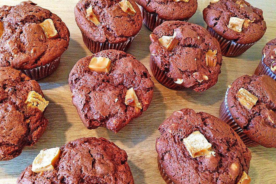 Schoko-Erdnuss-Toffee-Muffins