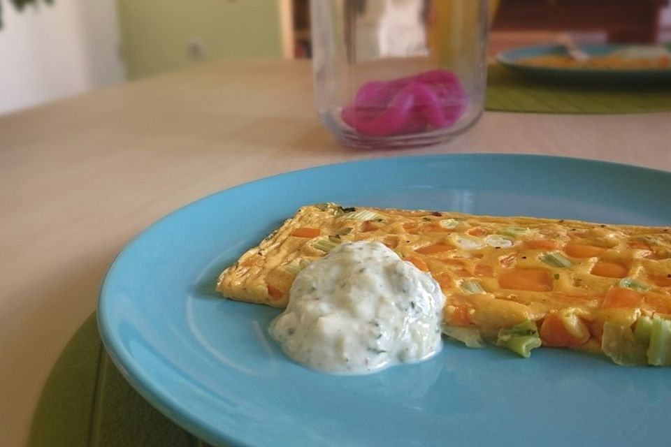 Ofenpfannkuchen mit Gemüse und Feta