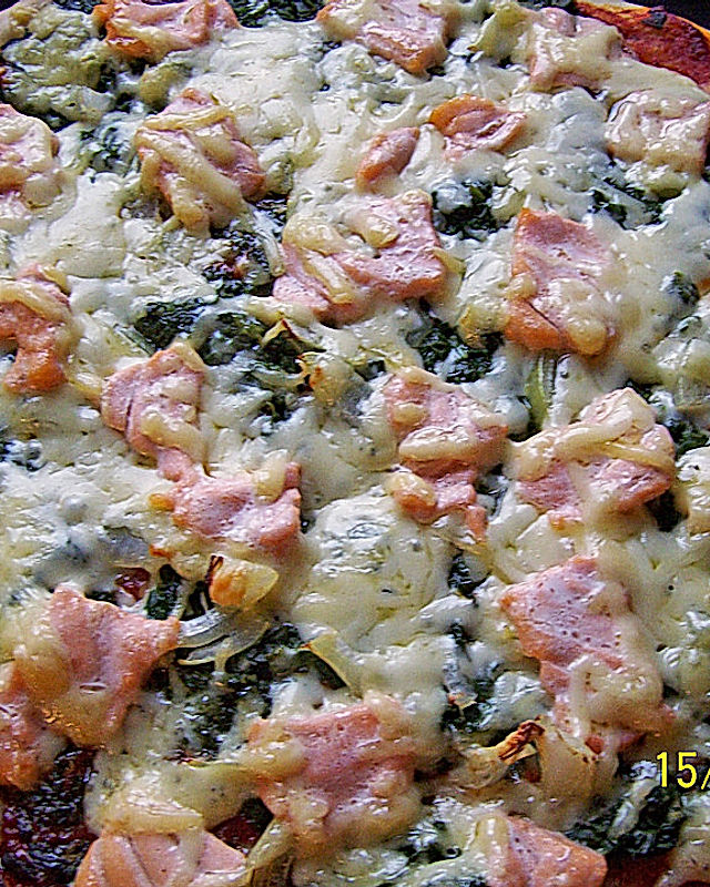 Lachs-Spinat-Pizza à la Mama