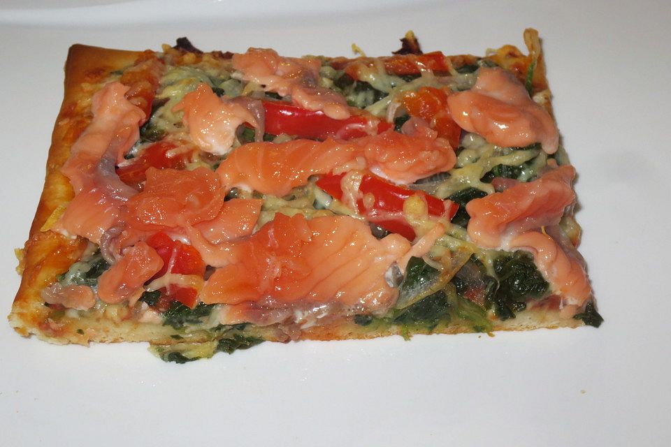 Lachs-Spinat-Pizza à la Mama