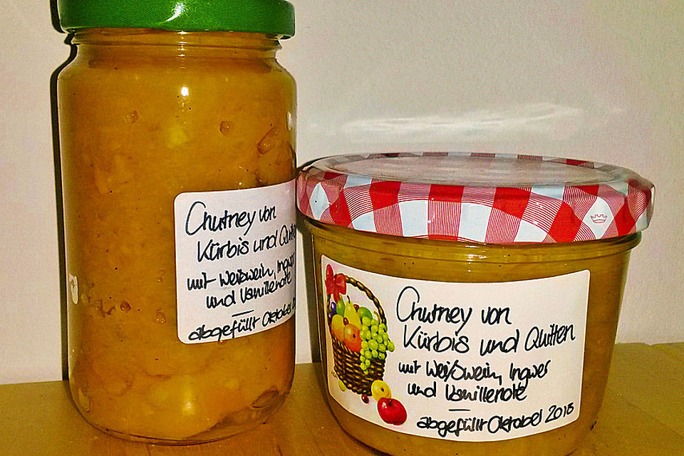 Chutney von Kürbis und Quitten