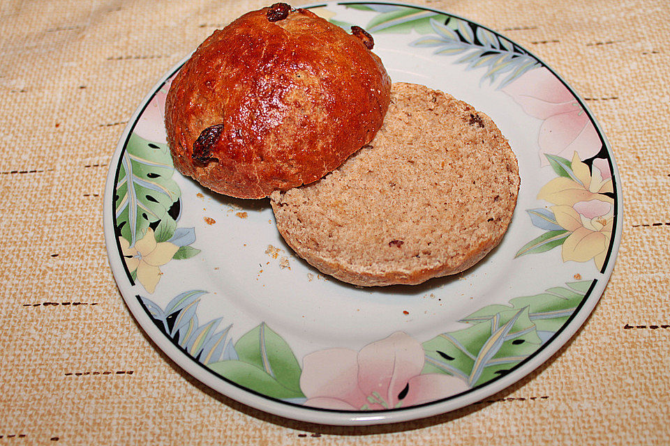 Süße Rosinen-Joghurt-Vollkornbrötchen