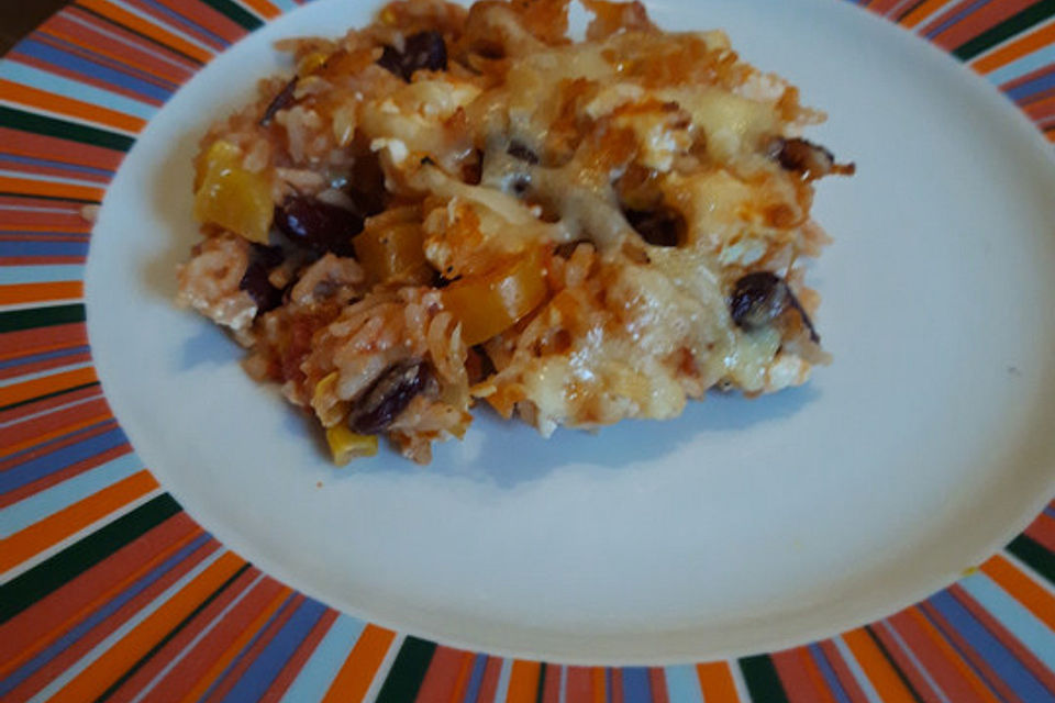 Vegetarischer Reisauflauf