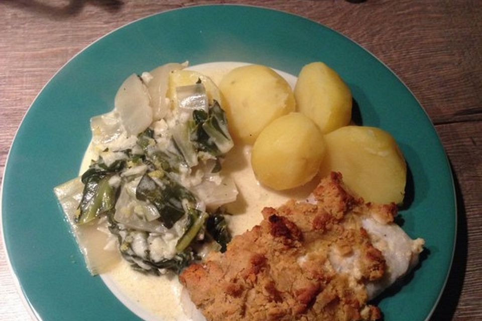 Fisch mit Curry-Kräckerkruste