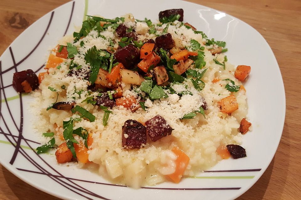 Wurzelgemüse-Risotto mit Gremolata