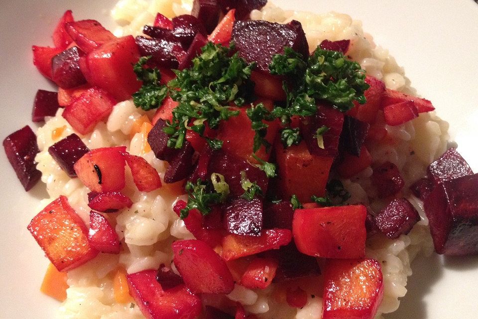 Wurzelgemüse-Risotto mit Gremolata