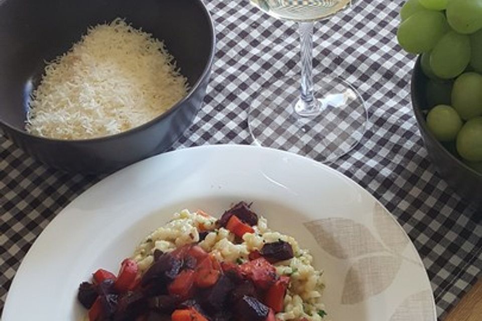 Wurzelgemüse-Risotto mit Gremolata