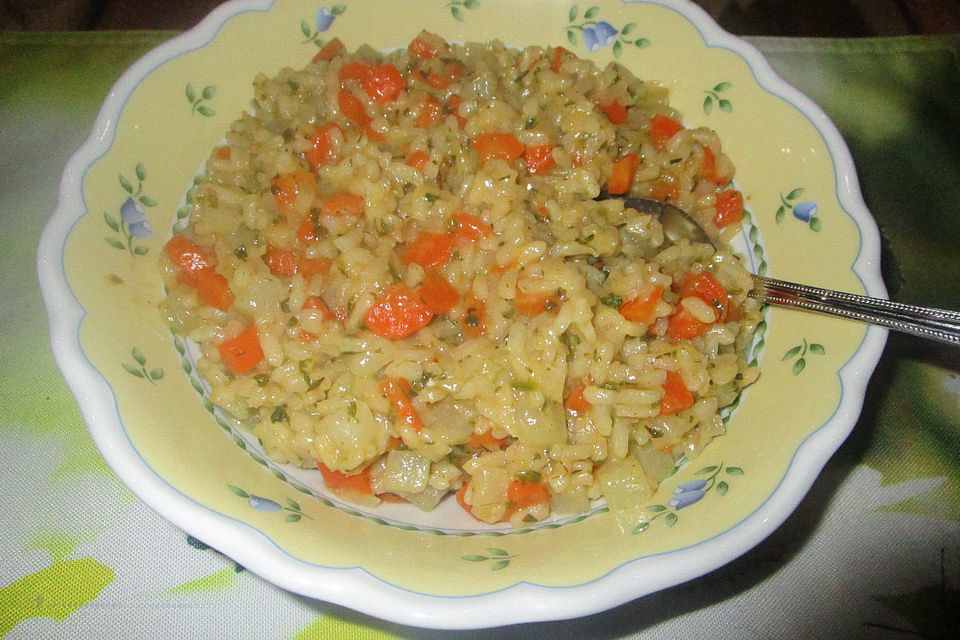 Wurzelgemüse-Risotto mit Gremolata