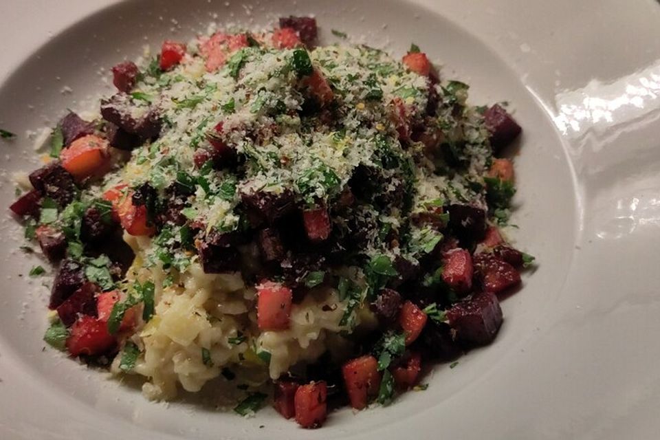 Wurzelgemüse-Risotto mit Gremolata