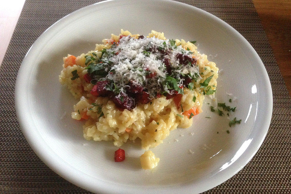 Wurzelgemüse-Risotto mit Gremolata