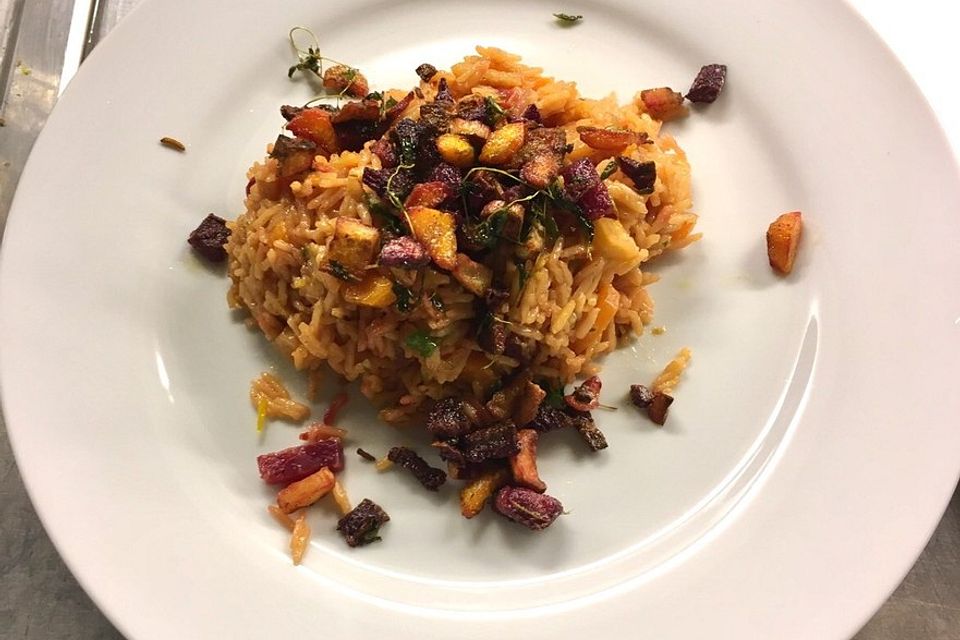 Wurzelgemüse-Risotto mit Gremolata