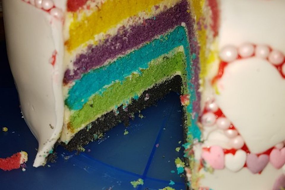 Regenbogenkuchen