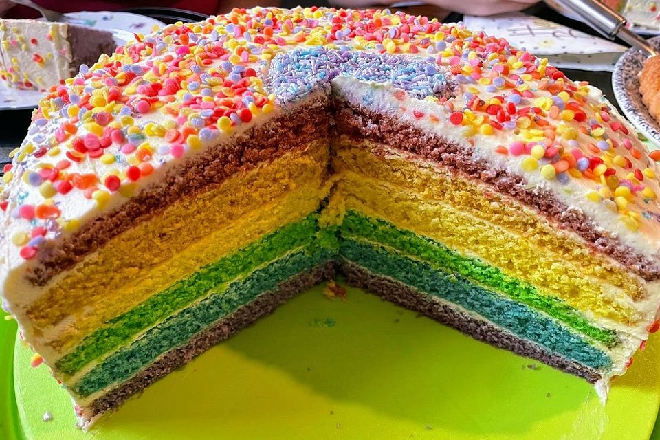 Regenbogenkuchen