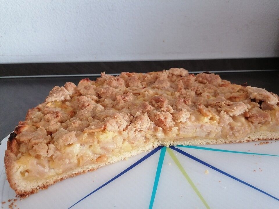 Apfelkuchen mit Sauerrahm und Streuseln von snowcats| Chefkoch