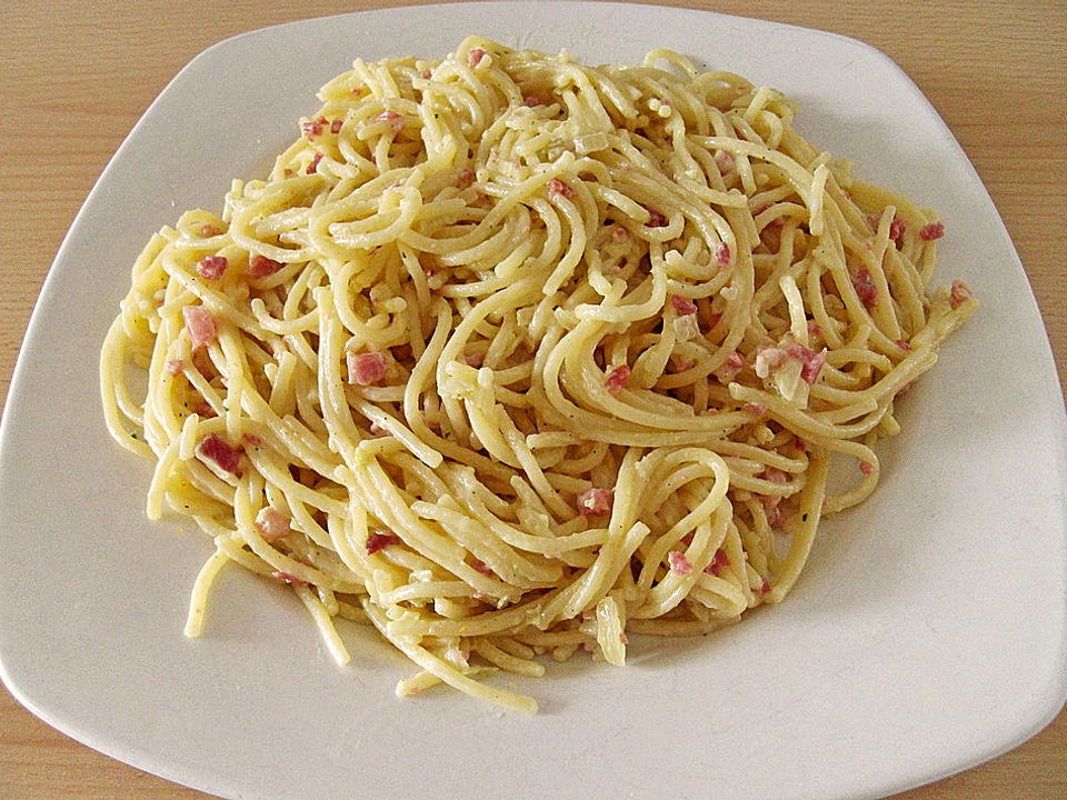 spaghetti mit knoblauch und speck die