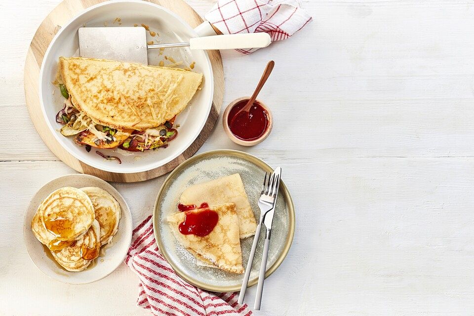 Pfannkuchen, Crêpe und Pancake